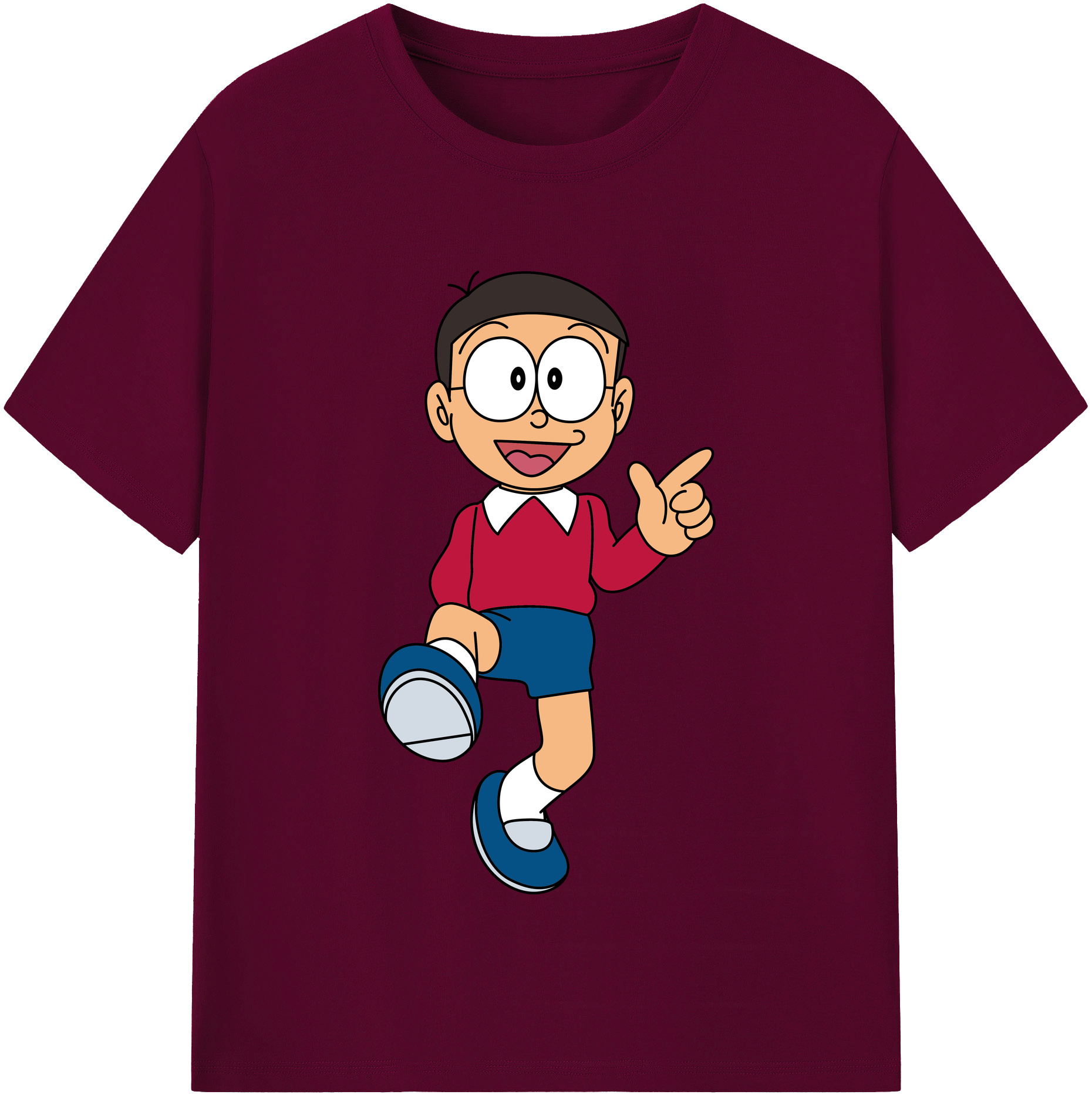（画像用） ドラえもん 野比 のび太 Doraemon Nobita Nobi レディースカジュアルプリントTシャツ（綿100％）